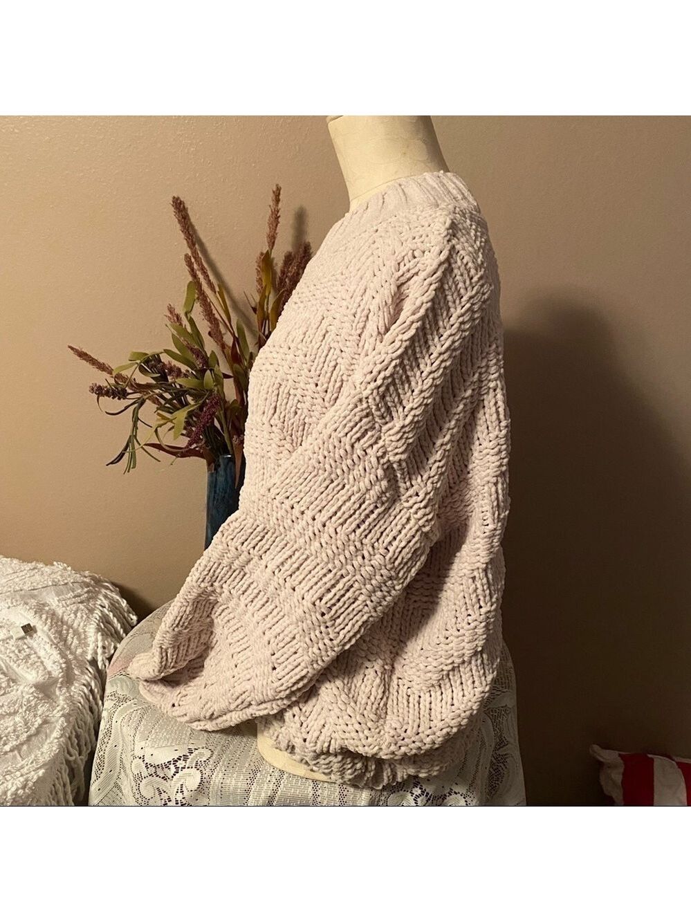 POL Cream Chevron knit Sweater small - Picture 2 of 12